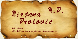 Mirjana Prolović vizit kartica